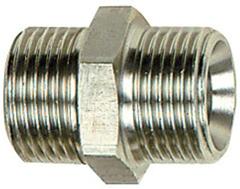 Doppelgewindenippel, g 3/8 a., g 1/2 a., sw 24, Edelstahl 1.4571 - Riegler