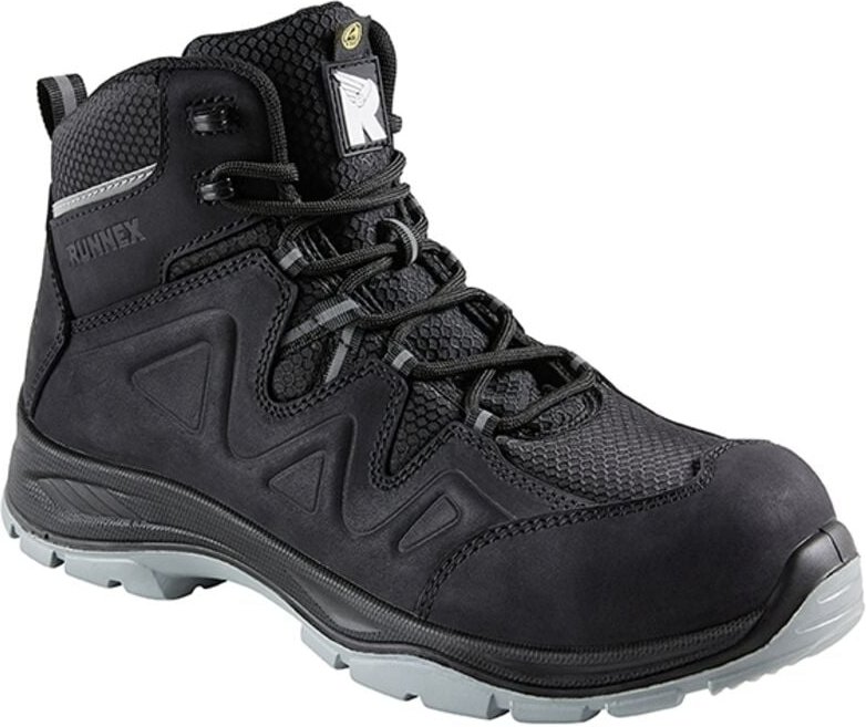 RUNNEX® S3S-ESD Sicherheitsschnürstiefel SmartStar, Schwarz/Grau