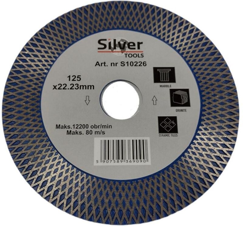 Silver - Diamant-Trenn- und Schruppscheibe de, Silber, 125 x 1,8 mm, professioneller Einsatz auf Stein und Keramik, mult...