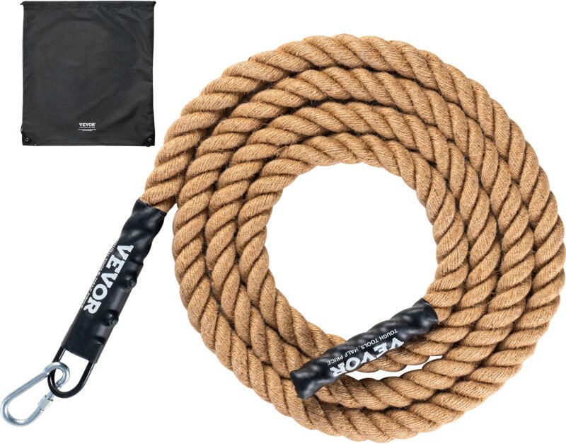 VEVOR Kletterseil Fitness-Trainingsseil Fitnessstudio, 4,58 m Länge, 38,1 mm Durchmesser, Trainingsseil, Mehrzweckseil a...