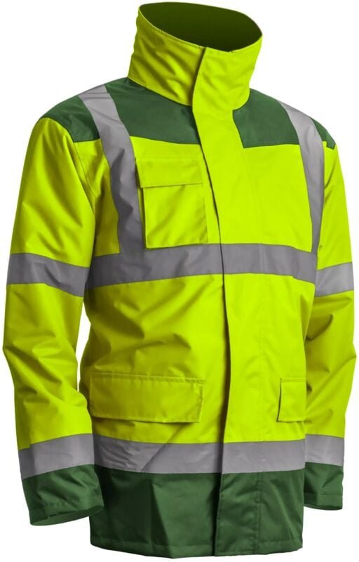 Mehrschichtiger wasserdichter Arbeitsparka mit hoher Sichtbarkeit KANATA – Neon Gelb / Grün L - 48/50