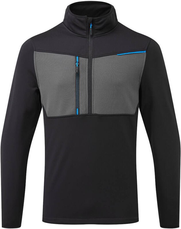 Sweatshirt mit halbem Reißverschluss WX3 Schwarz 2XL