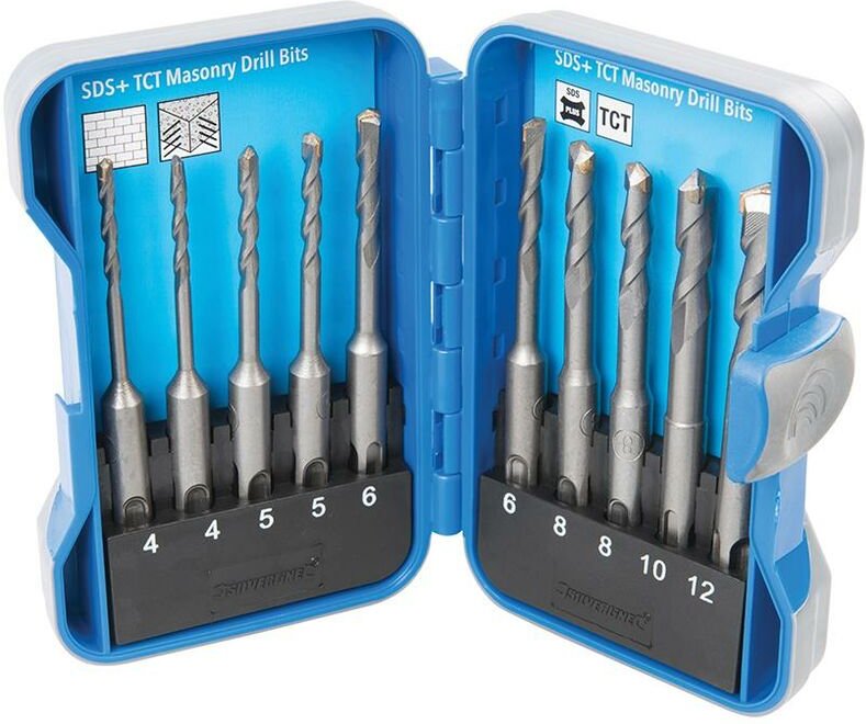 SDS-Plus-HM-Steinbohrersatz, 10-tlg. 4–12 mm