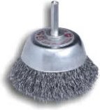 Bürste aus gewelltem Stahl auf sechseckigem Schaft montiert Durchmesser 65 mm x 24 mm