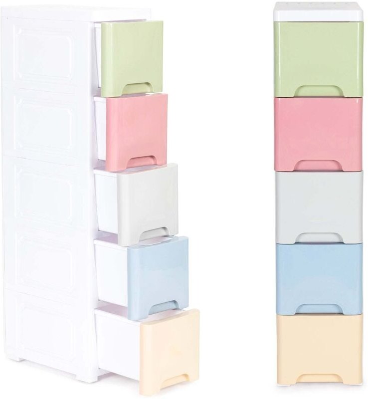 Schrankorganisator mit 5 ausziehbaren schubladenbeinen mit rollen