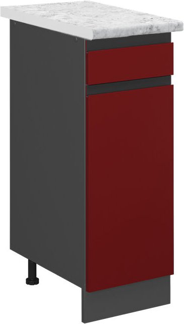 Thumbnail - Küchenunterschrank R-Line, Rot, 30 cm ap Marmor Vicco