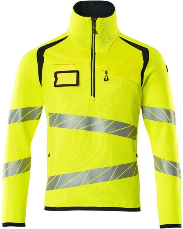 Strickpullover mit kurzem Reißverschluss s hi-vis gelb/schwarzblau - Mascot