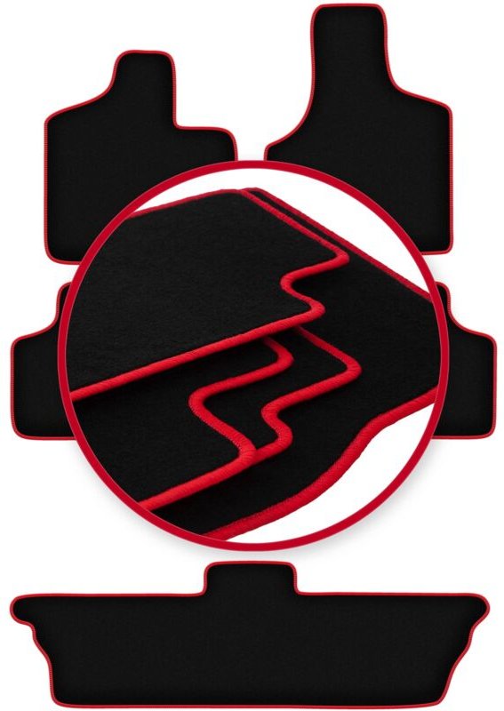 CARLUX-RED Autofußmatten für: Chrysler Voyager III 7-Sitzer (2001-2007)