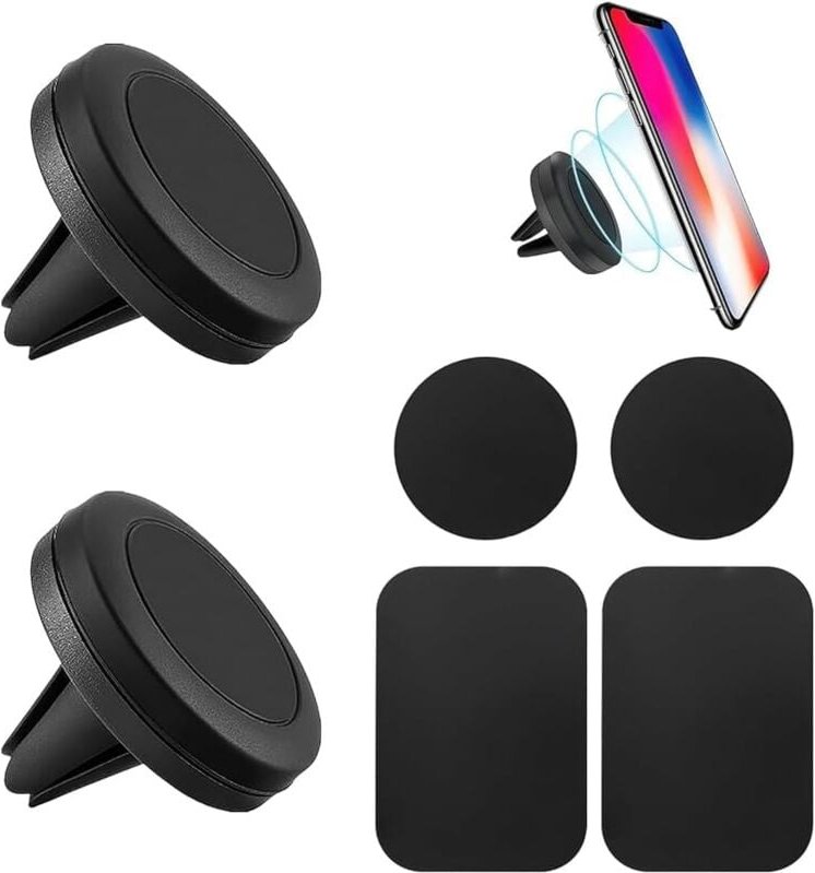 Thumbnail - 2 Stück magnetische Auto-Handyhalterung, um 360 Grad drehbar, magnetische Handyhalterung, sichere Installation, passend ...