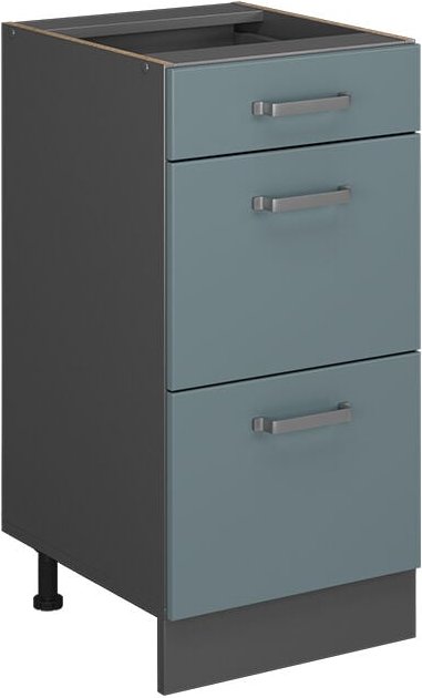 Thumbnail - Küchenschrank R-Line, Blau-Grau, 40 cm mit Schubladen, ohne Arbeitsplatte Vicco