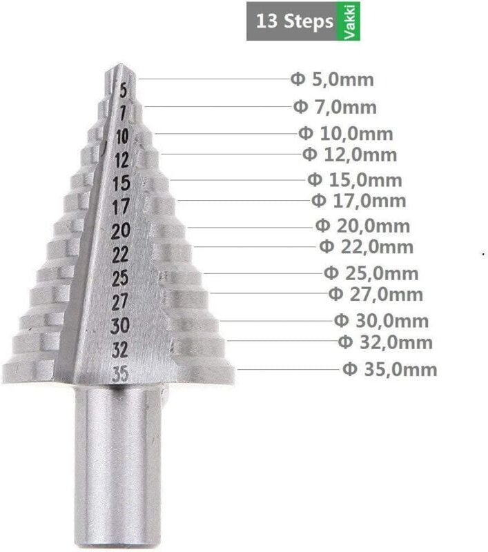 CHOYCLIT HSS-Stufenbohrer, Doppelschlitz-Senker (5 mm 35 mm) mit Titanbeschichtung, massiv, perfekt zum Schraubenzieherb...