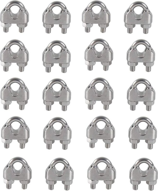 Ersandy - 20 Stück M3 Kabelbinder U-Halterung Bolzen Kabelklemme 304 Edelstahl Kabelklemme Sattel Drahtseilklemmen für O...