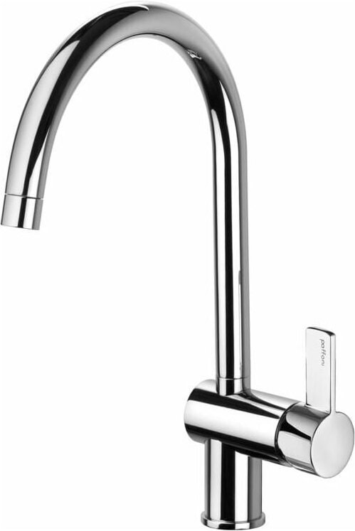 Paffoni - Einhand-Spültischmischer mit schwenkbarem Auslauf Stahloptik Rock Serie RO180ST Messing - Steel looking