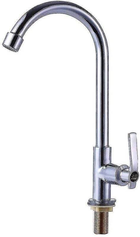 Einhand-Kaltwasser-Spültischarmatur, Einloch-Hochbogen-Deckmontage, Edelstahl-Bararmatur