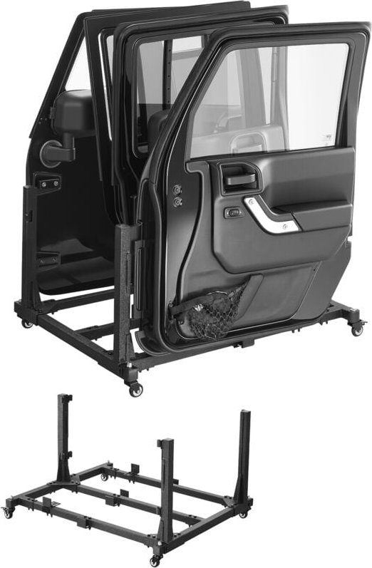 Mophorn - Jeep-Türen-Aufbewahrungswagen (geeignet für 4 Türen) beweglich, stabiler Autotür-Halterungswagen, passend für ...