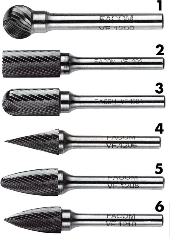 FACOM Hartmetallfräser 12 mm zylinderförmig, Nr. 2