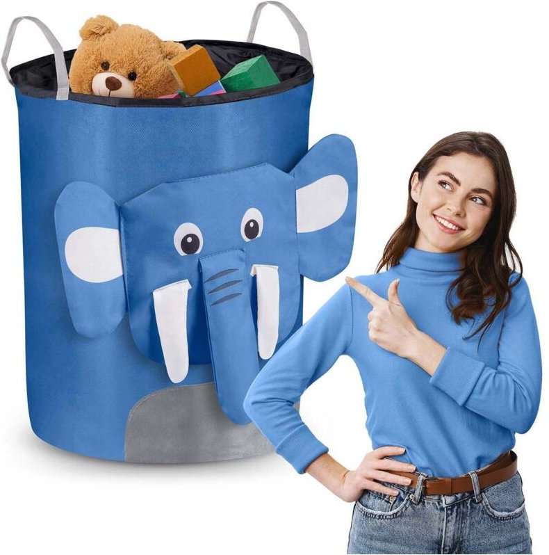 Spielzeugkorb nukido - blauer elefant