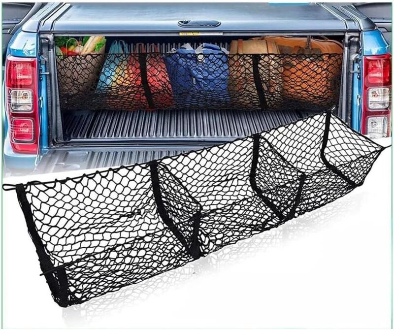 CCYKXA Kofferraum-Aufbewahrungsnetz, für Ford Super/Double/Single Cab Pickup, hochelastisches Aufbewahrungsnetz, elastis...