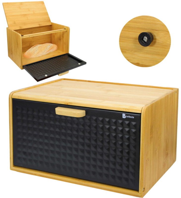Bambus Brotkasten BRUNBESTE BB-4256 Schwarz