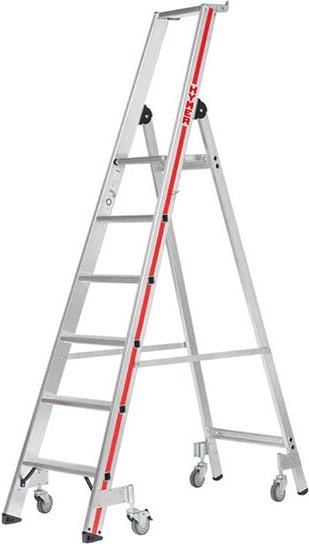 Matisère - Mobile Stehleiter de 5 Stufen - Maximale Arbeitshöhe 3.15m - 8026/05-4P