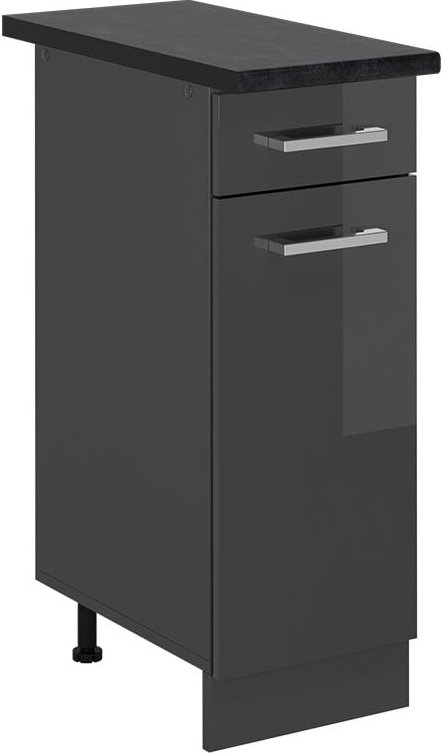 Küchenunterschrank R-Line, Anthrazit Hochglanz, 30 cm , AP Anthrazit, Vicco
