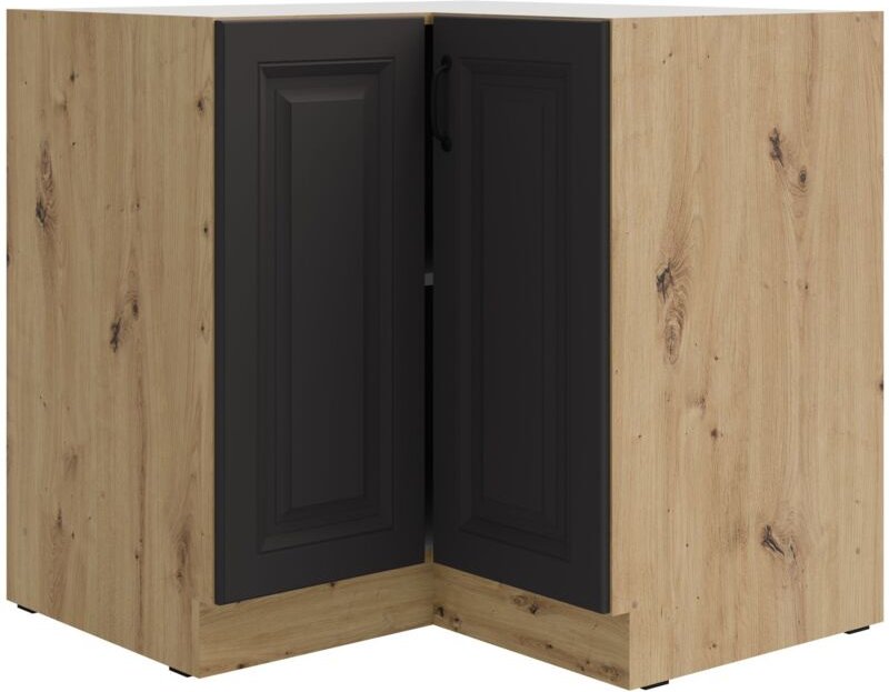 Küchen Preisbombe - Eckunterschrank 90x90 cm Stilo Grau Eiche Artisan Küchenzeile Küchenblock Küche