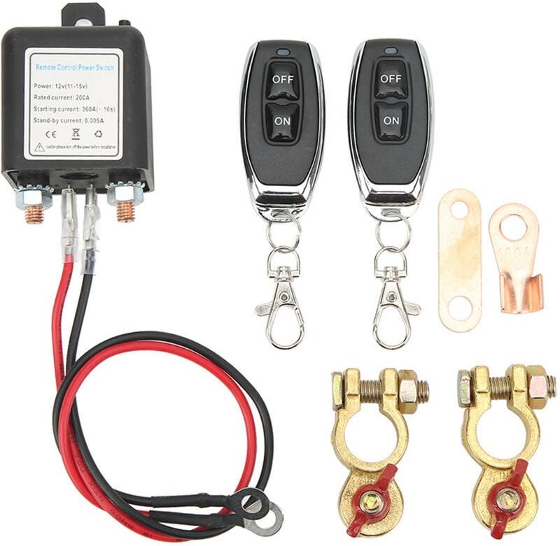 Alovez - Autobatterie-Trennschalter, Stromabschaltung, Kill-Schalter mit Fernbedienung, Kupferklemme für Automobile, 12 ...