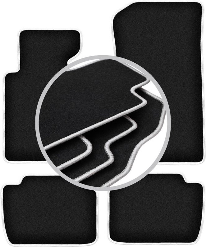 CARLUX-SILVER Autofußmatten für: BMW 3 E46 Kompakt, Coupé, Limousine, Kombi, Touring (1998-2007)