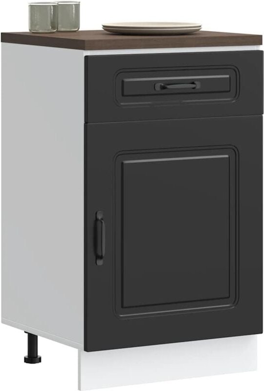 Küchenunterschrank Kalmar Schwarz Holzwerkstoff - Vidaxl