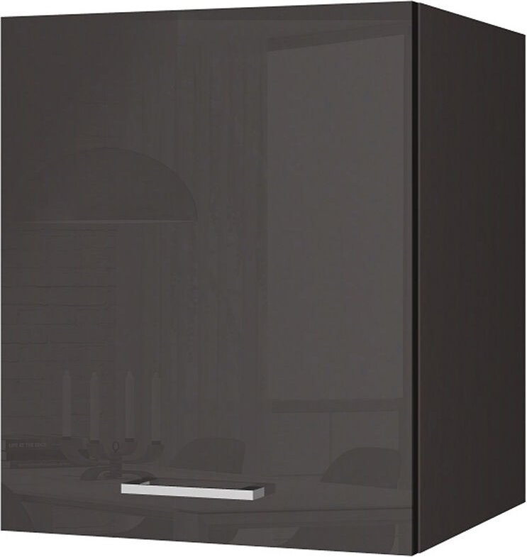 Lomadox - Küchen-Hängeschrank 50 MARANELLO-03 Anthrazit Hochglanz Breite 50 cm