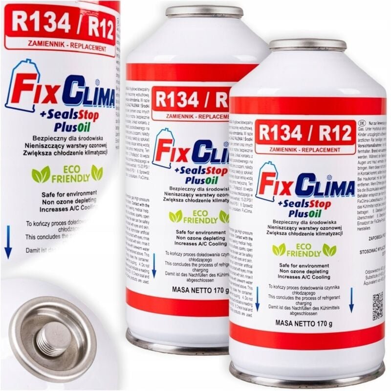 2xGAS FÜR KLIMAANLAGE NACHFÜLLEN R134A DICHTMITTEL