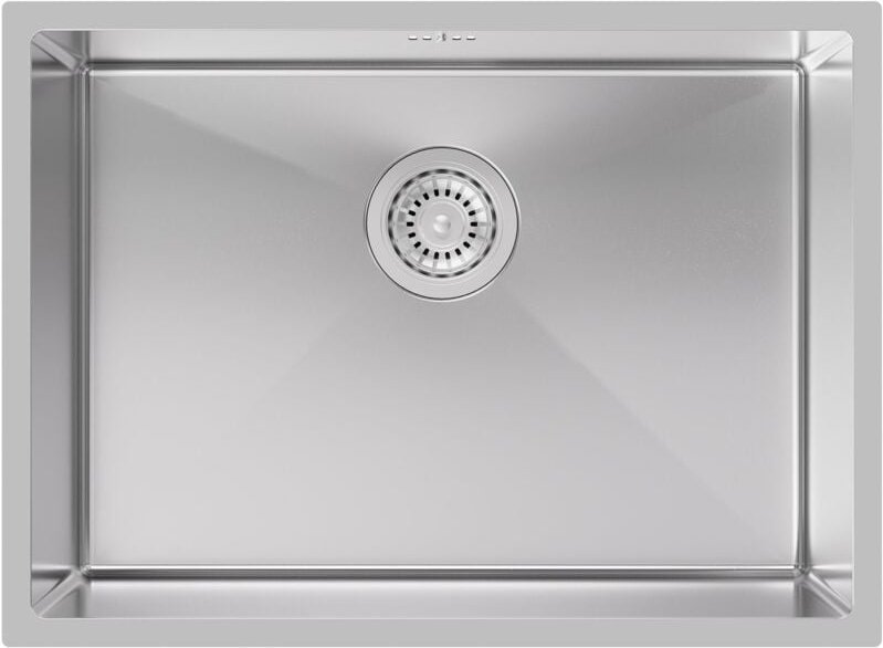 Edelstahl 60 x 44 cm Küchenspüle Spülenbecken, Einbauspüle für ab 65 cm Unterschränke, Silber