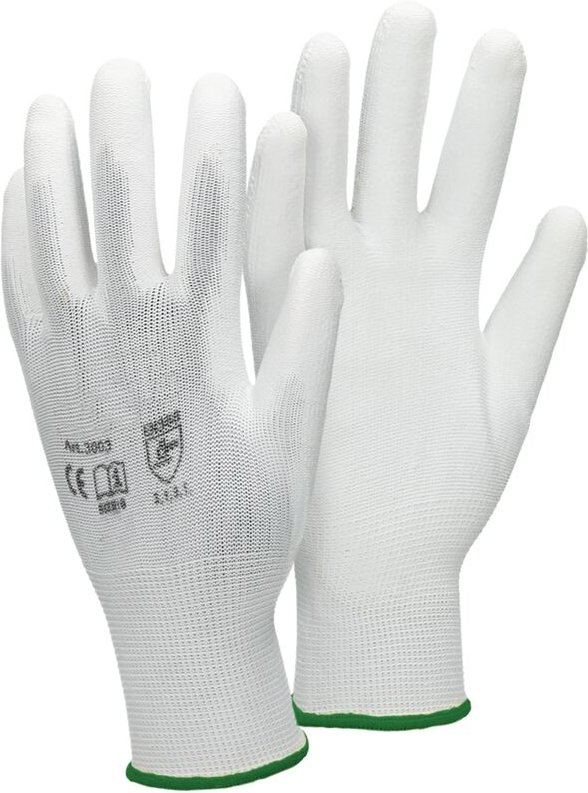Ecd Germany - 1 Paar Arbeitshandschuhe mit PU-Beschichtung, Größe 11-XXL, Weiß, atmungsaktiv, rutschfest, robust, Mechan...