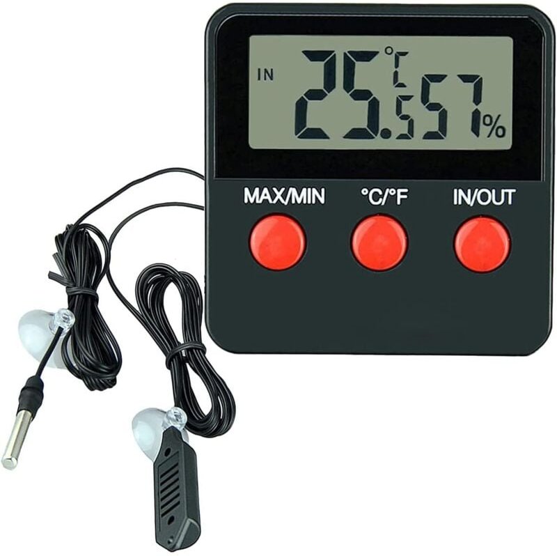 Beijiyi - Reptilien Digitales Thermometer Hygrometer LCD-Temperatur- und Luftfeuchtigkeitsmesser