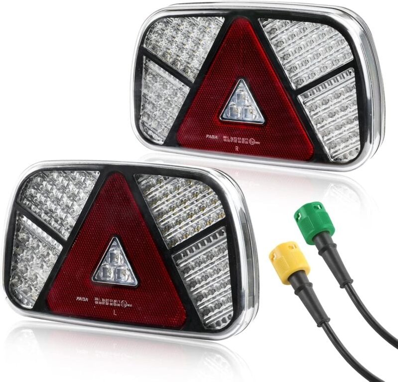Thumbnail - 12 V/24 v Anhänger-Rücklicht-Set, wasserdicht, Blinker/Bremse/Rücklichter/Rückfahrlichter/Nebelscheinwerfer/Reflexlichte...
