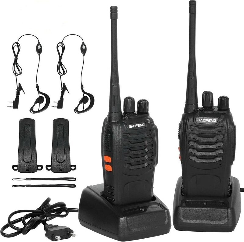 Walkie Talkie 16 Kanäle – CTCSS/DCSTalkie Walkie wiederaufladbare 1500 mAh Funkgeräte, Reichweite 3–5 km