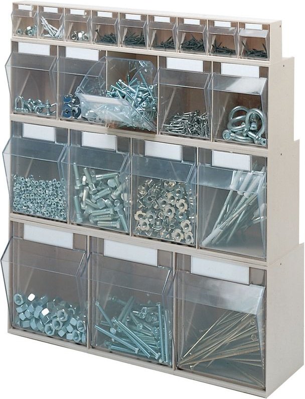 Klarsichtmagazin H77xB600xT63mm 9 x A Kunststoff weiß