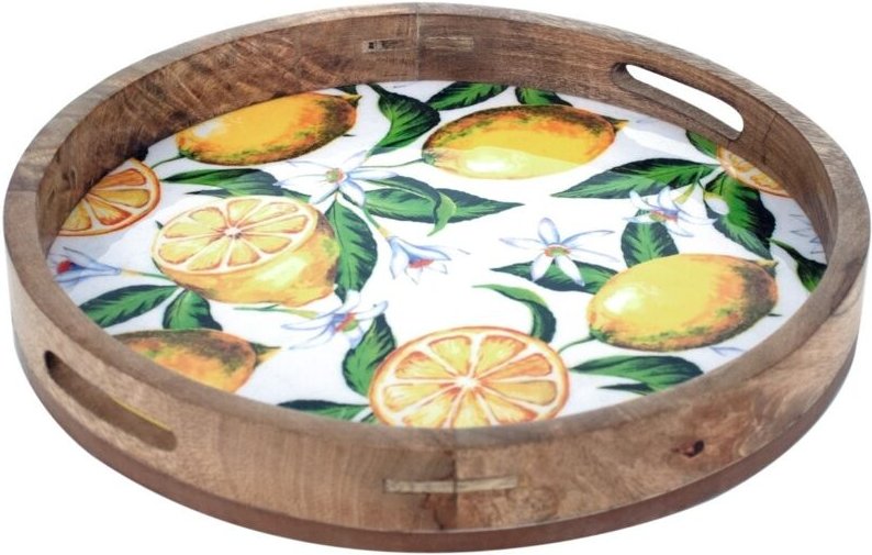 Zen Et Ethnique - Signes Grimalt Küchenschale Zitronenboxen und Tabletts mit Rundschalen 5x35x35cm 25179 - Blanco