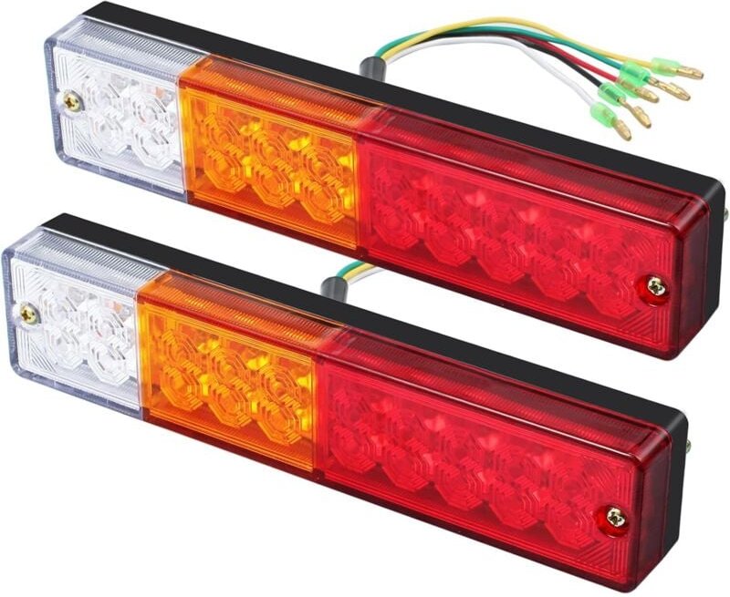 Thumbnail - 2 x LED-Rücklichter, Blinkerleuchte, 40 LEDs, Universal-Rücklicht, 12 V, 24 V, für LKW, Anhänger, Wohnwagen, UV, Boot, W...