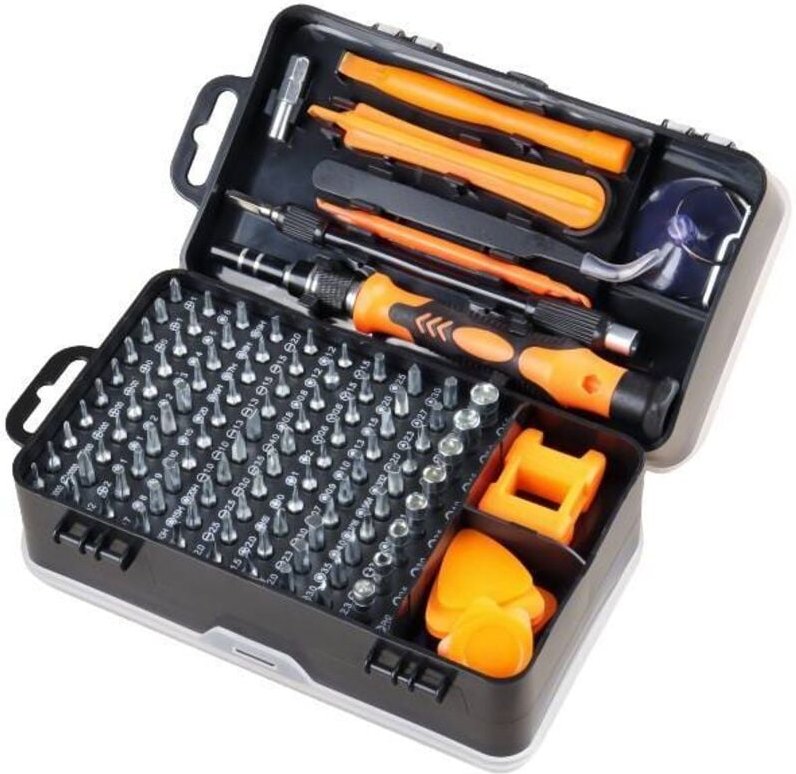 135-in-1 Präzisions-Magnetschraubendreher-Set, Torx-Bits, isolierte Multitools, Handy-Reparatur-Handwerkzeugset (Orange)