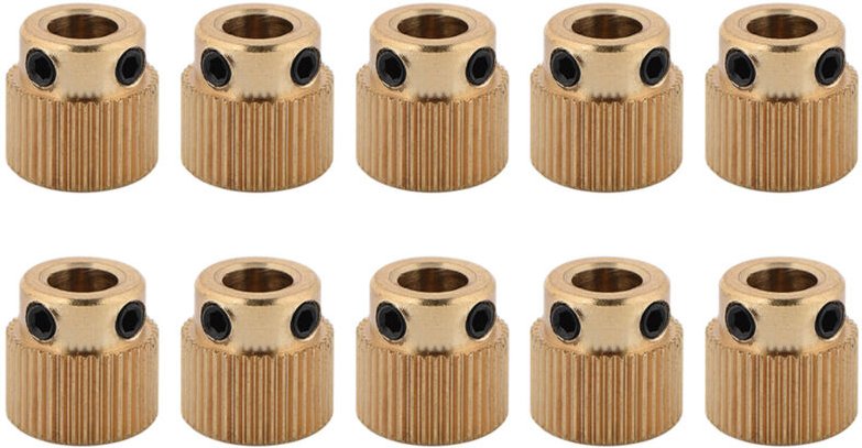 10 Stück 3D-Drucker-Zubehr, hochwertiges Messing-Antriebsrad für MK7 MK8 Extruder, 40 Zhne