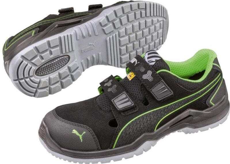 Puma Safety Puma Sicherheitssandale 644300 Neodyme Green Low S1P esd src dguv Gr.49 schwarz/grün