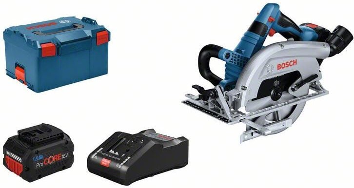 Bosch Akku-Handkreissäge biturbo gks 18V-70 l 2x5,5 Ah ProCore+Lader) in l-boxx