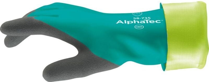 FP - Ansell Chemiehandschuh AlphaTec 58-735 Gr.10 grün en 388,EN 374 Kat.III 6 Stk