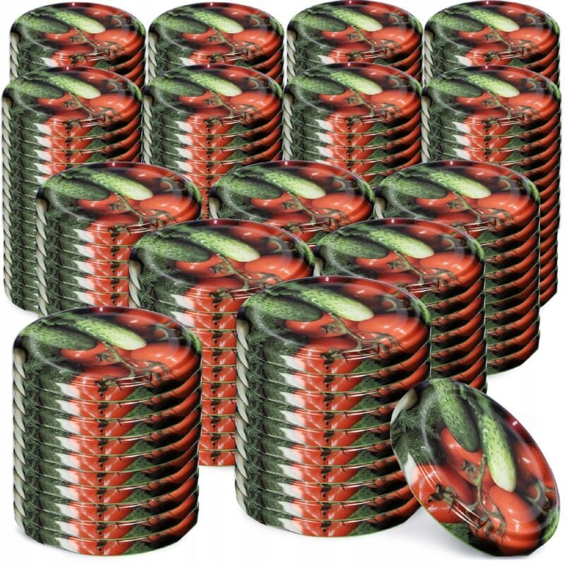 Kadax - Schraubdeckel fi82 mm, für Einmachgläser, 200 Stück, Gemüse