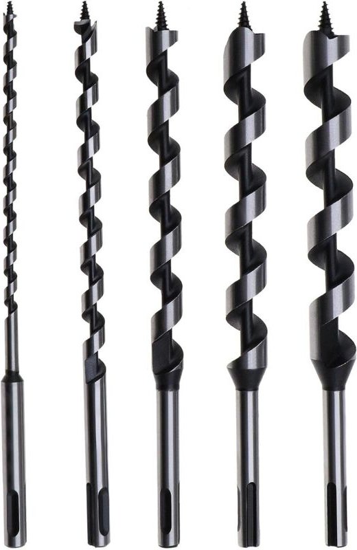 5-teiliges Spiralbohrer-Set mit SDS-Plus-Schaft für Holzbearbeitung, 230 mm, 6/10/14/18/20 mm - Sollbry