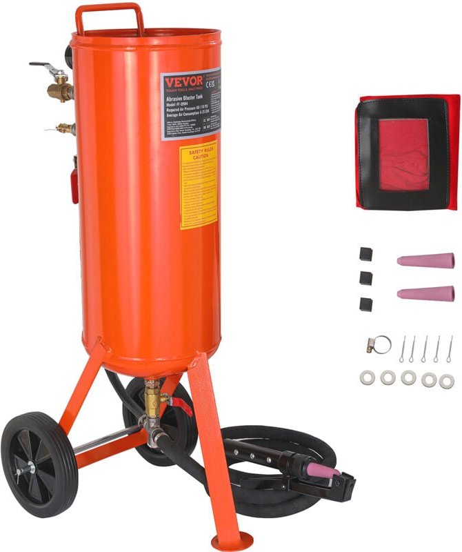 Mophorn - vevor Mobiles Sandstrahlgerät 37 l Sandstrahlanlage 2,3 m Arbeitsschlauch Sandstrahler 60–110 psi Arbeitsdruck...