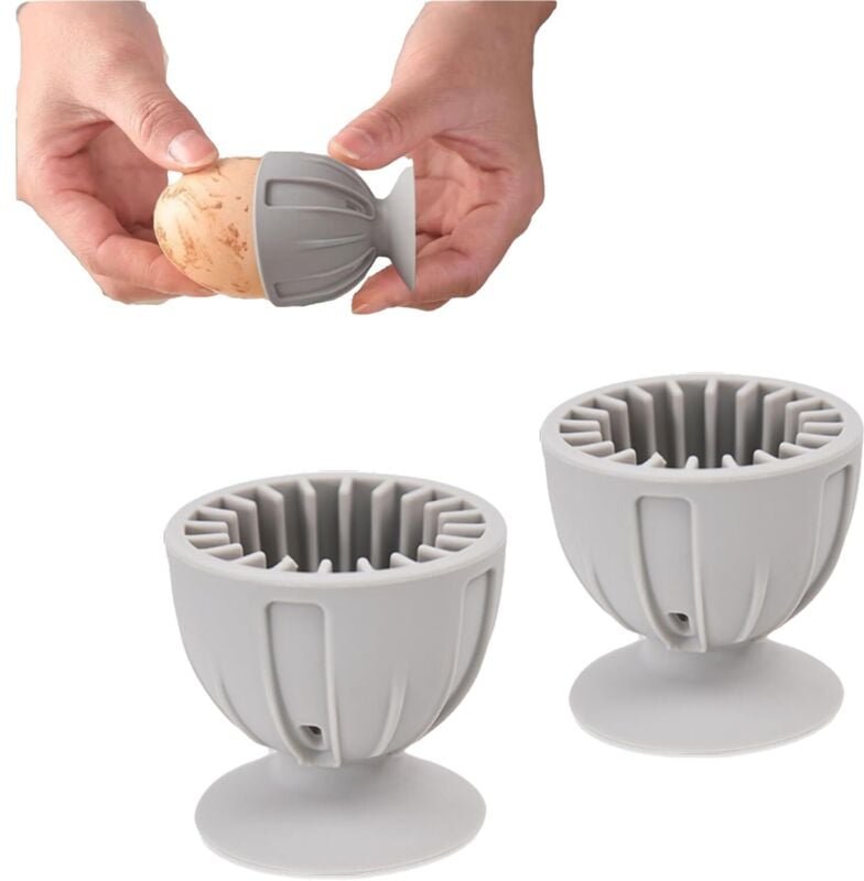 Shining House - 2 Stück Silikon-Ei-Reinigungsbürste – wiederverwendbar – leicht zu reinigende Eierwaschbürste – Küchen-E...