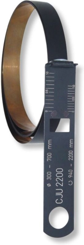 Ultra Präzision - Umfangbandmaße cju rostfrei+schwarz Ø1500-1900/0,1mm/4710-5980mm