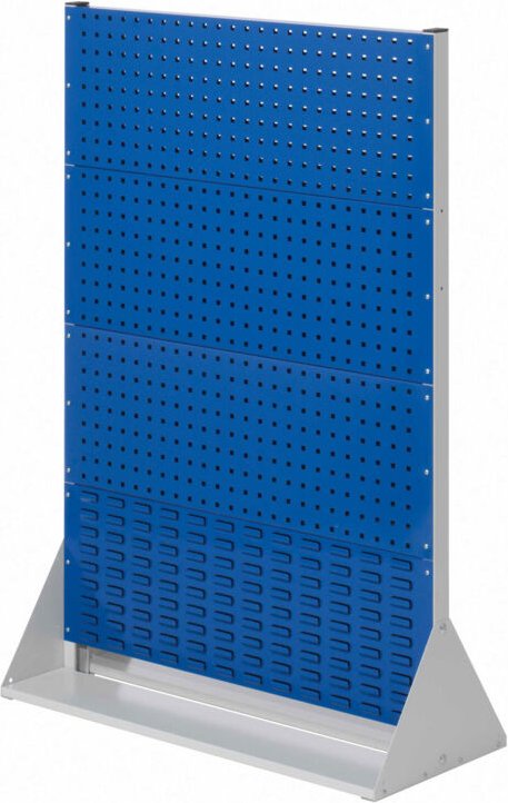 Kappes ®RasterPlan Stellwände doppelseitig Größe 4 - 6x Lochplatten 2x Schlitzplatten Enzianblau RAL 5010